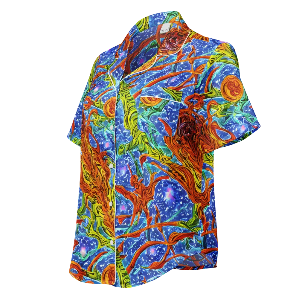 Molten Tide on Women's Short Sleeve Pajama Top — Left Front