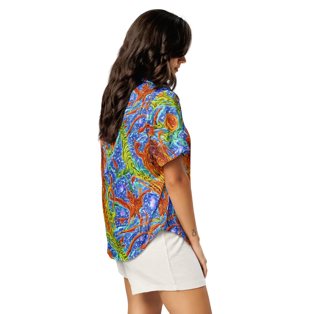 Molten Tide on Women's Short Sleeve Pajama Top — Right Back