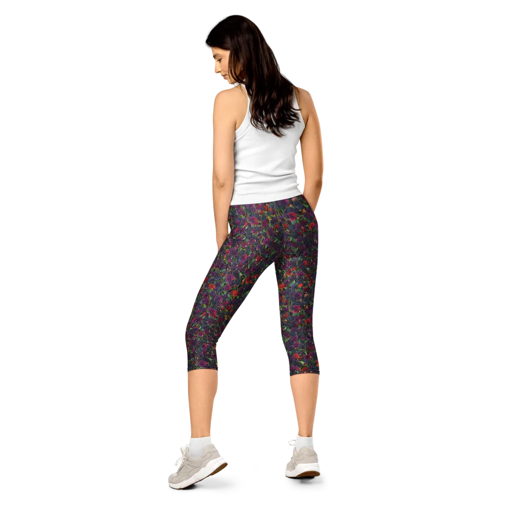 Velvet Nocturne on Capri Leggings — Back
