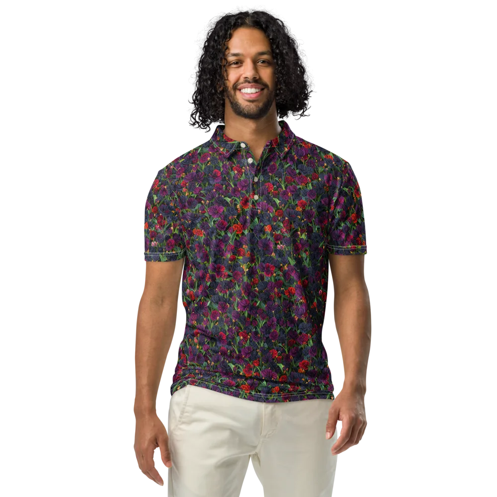 Velvet Nocturne on Men's Slim Fit Polo Shirt — Front