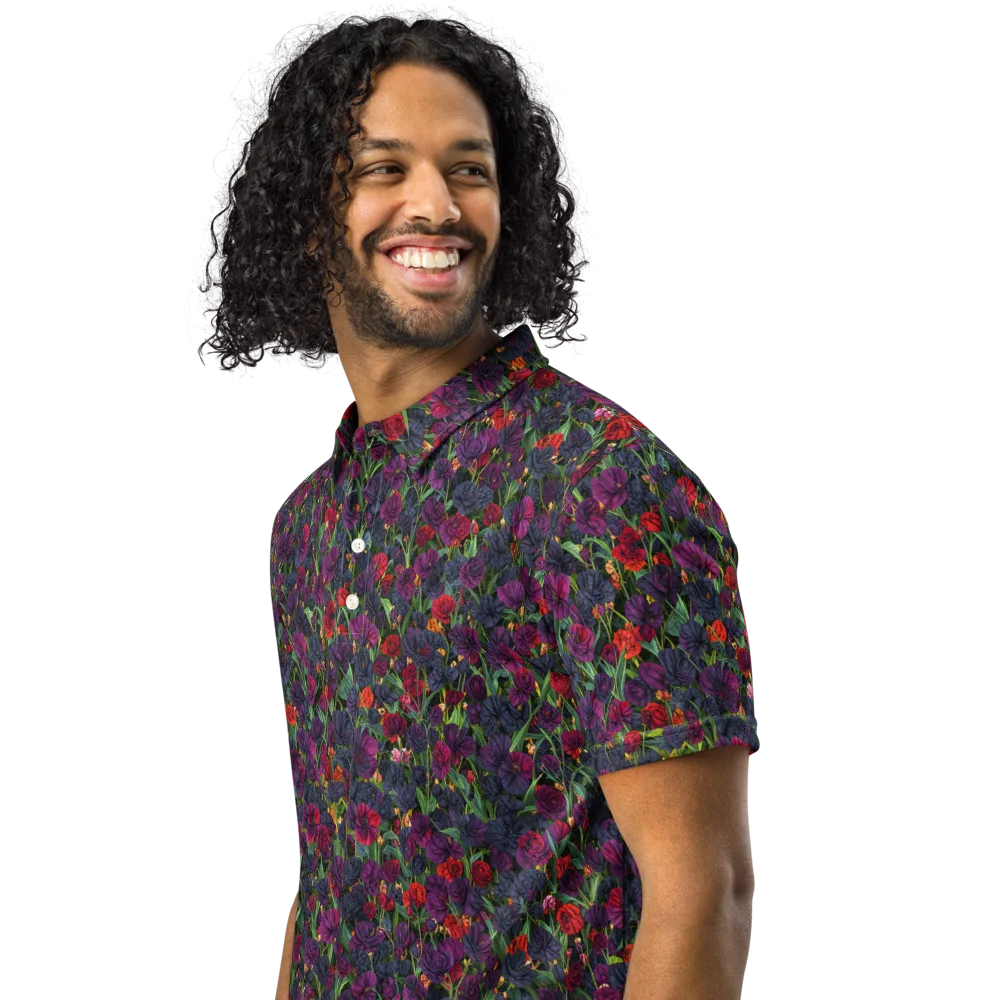 Velvet Nocturne on Men's Slim Fit Polo Shirt — Left Front