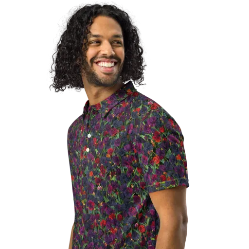 Velvet Nocturne on a Men's Slim Fit Polo Shirt