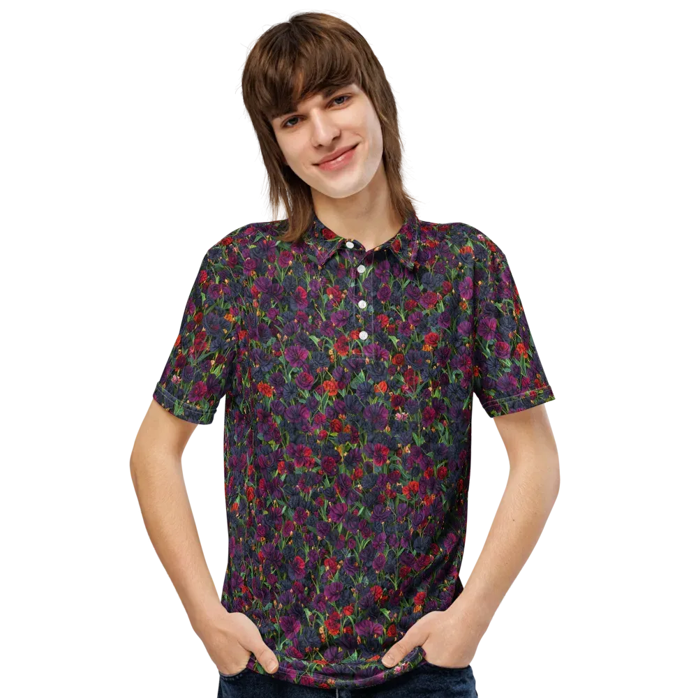 Velvet Nocturne on Men's Slim Fit Polo Shirt — Front