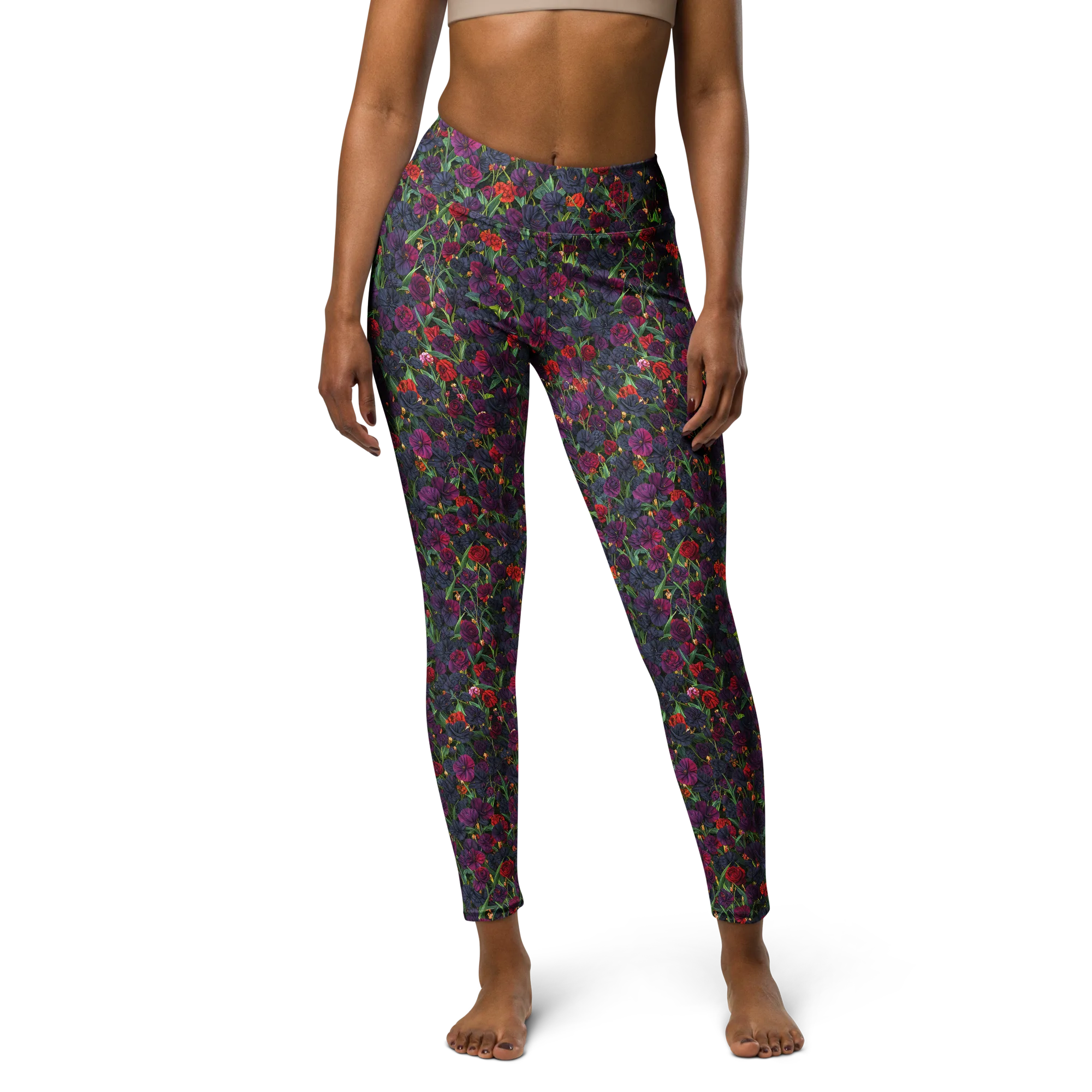 Velvet Nocturne on Yoga Leggings — Front