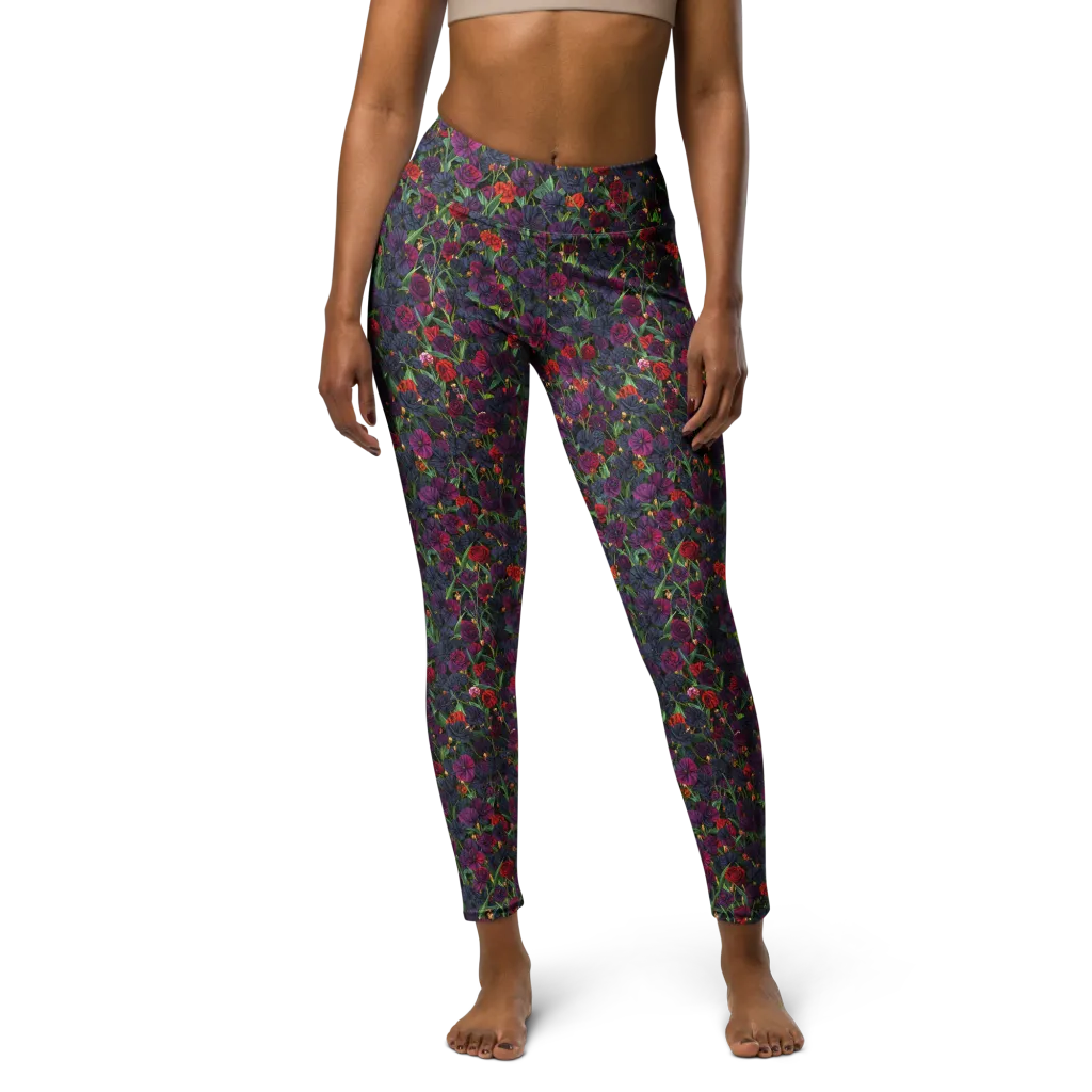 Velvet Nocturne on Yoga Leggings — Front