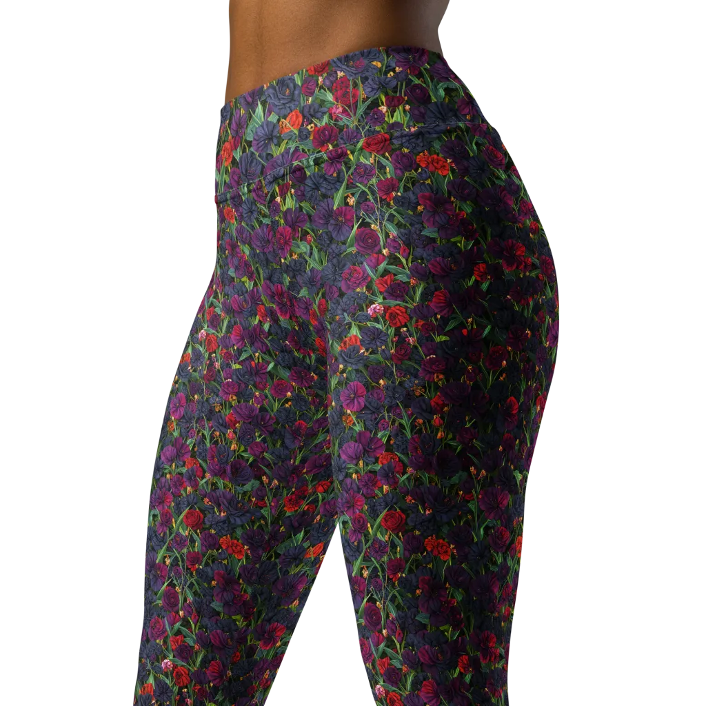 Velvet Nocturne on Yoga Leggings — Left Front