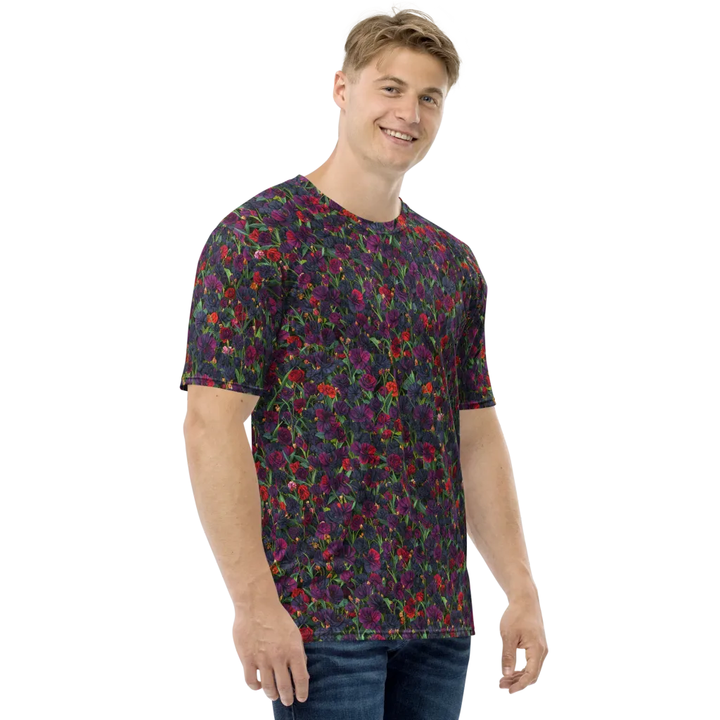 Velvet Nocturne on Men's Crew Neck T-Shirt — Right