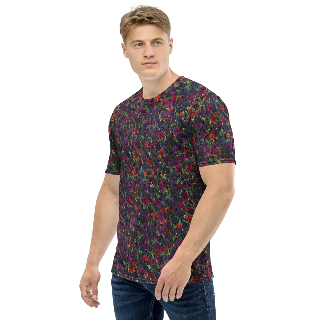 Velvet Nocturne on Men's Crew Neck T-Shirt — Left