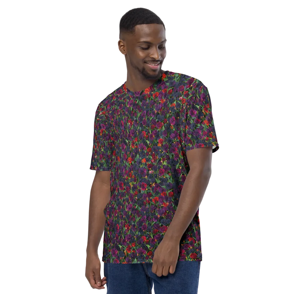 Velvet Nocturne on Men's Crew Neck T-Shirt — Left