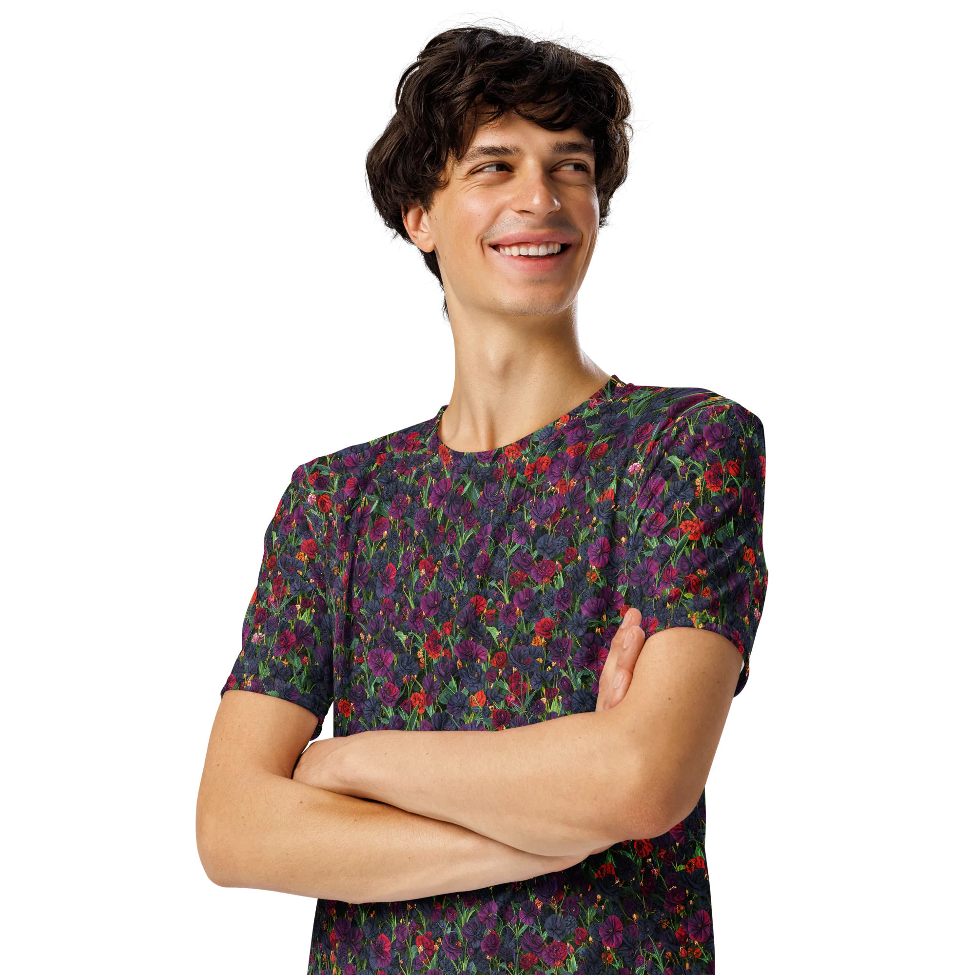 Velvet Nocturne on Men's Crew Neck T-Shirt — Left Front