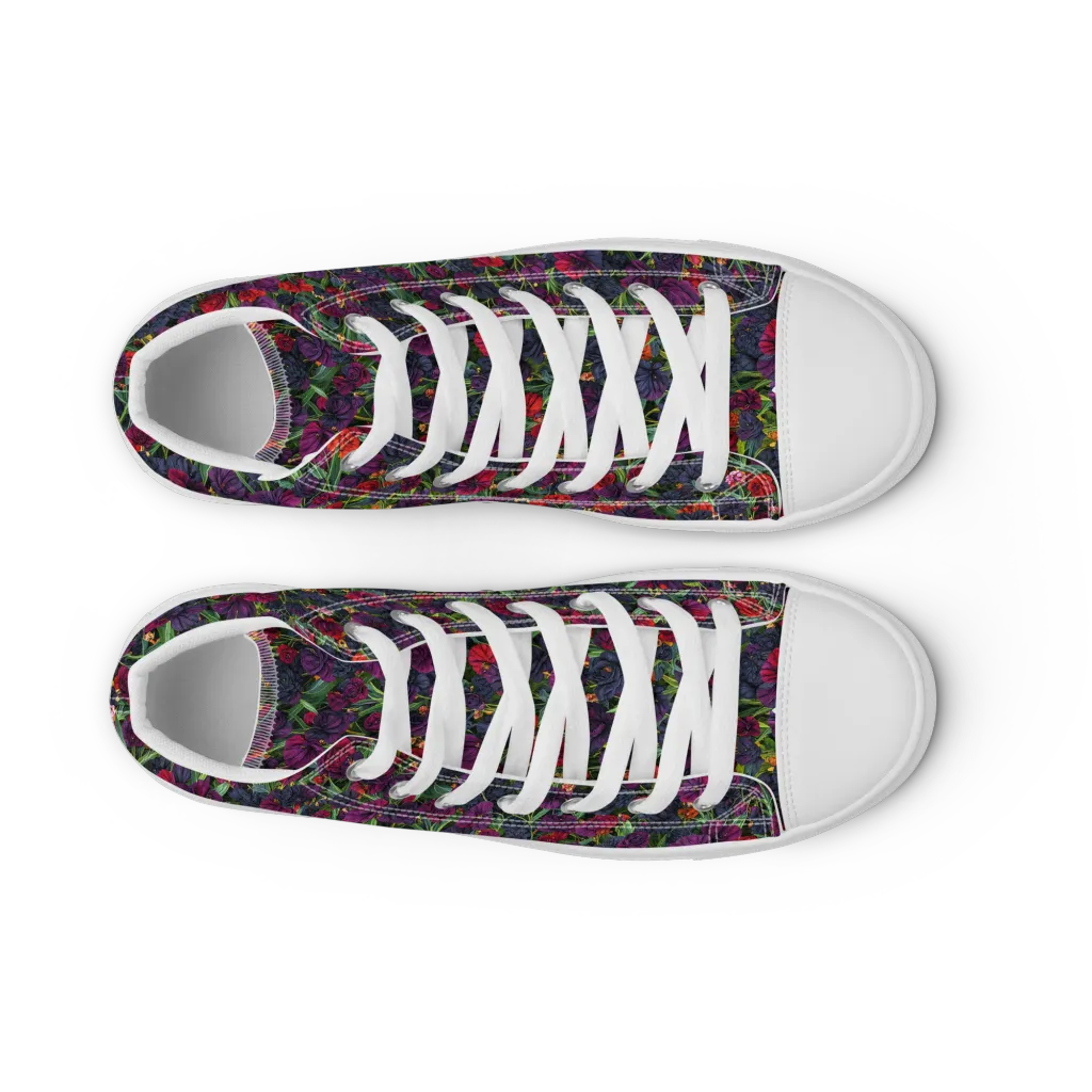 Velvet Nocturne on Men's High Top Canvas Shoes — Front