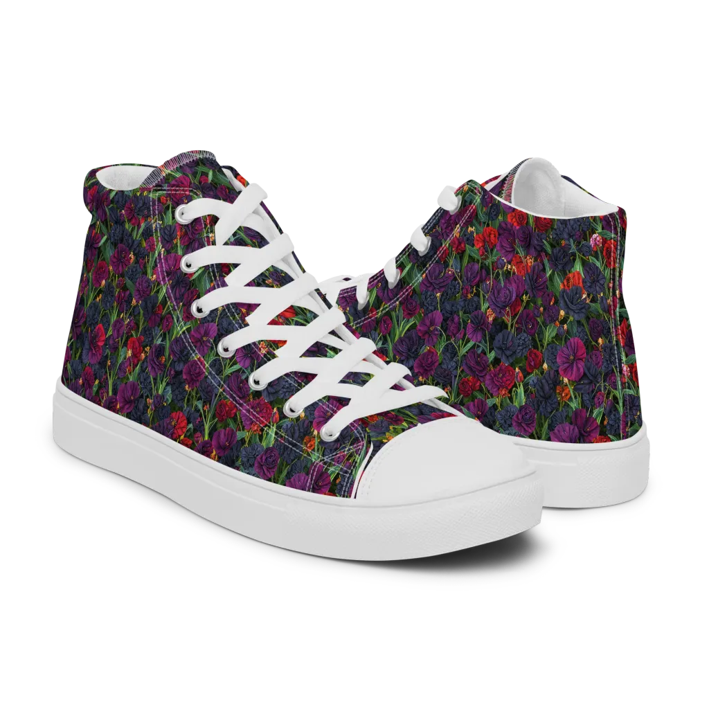 Velvet Nocturne on Men's High Top Canvas Shoes — Right