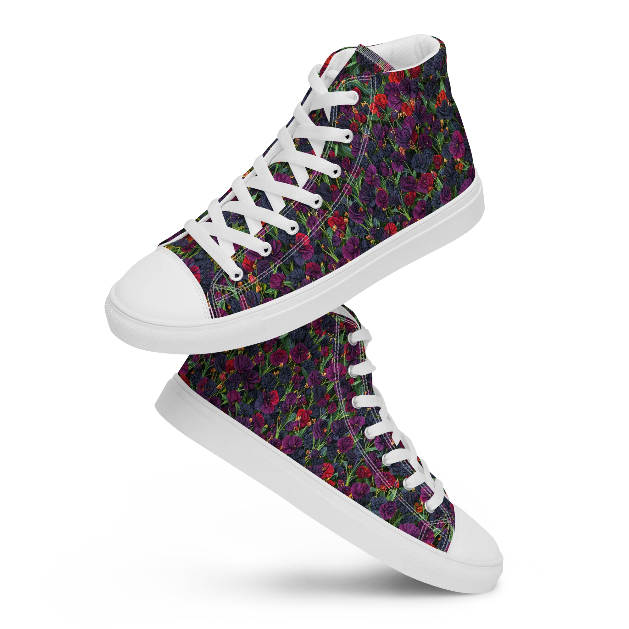 Velvet Nocturne on Men's High Top Canvas Shoes — Front