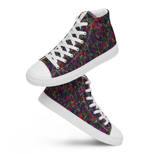 Velvet Nocturne on a Men's High Top Canvas Shoes