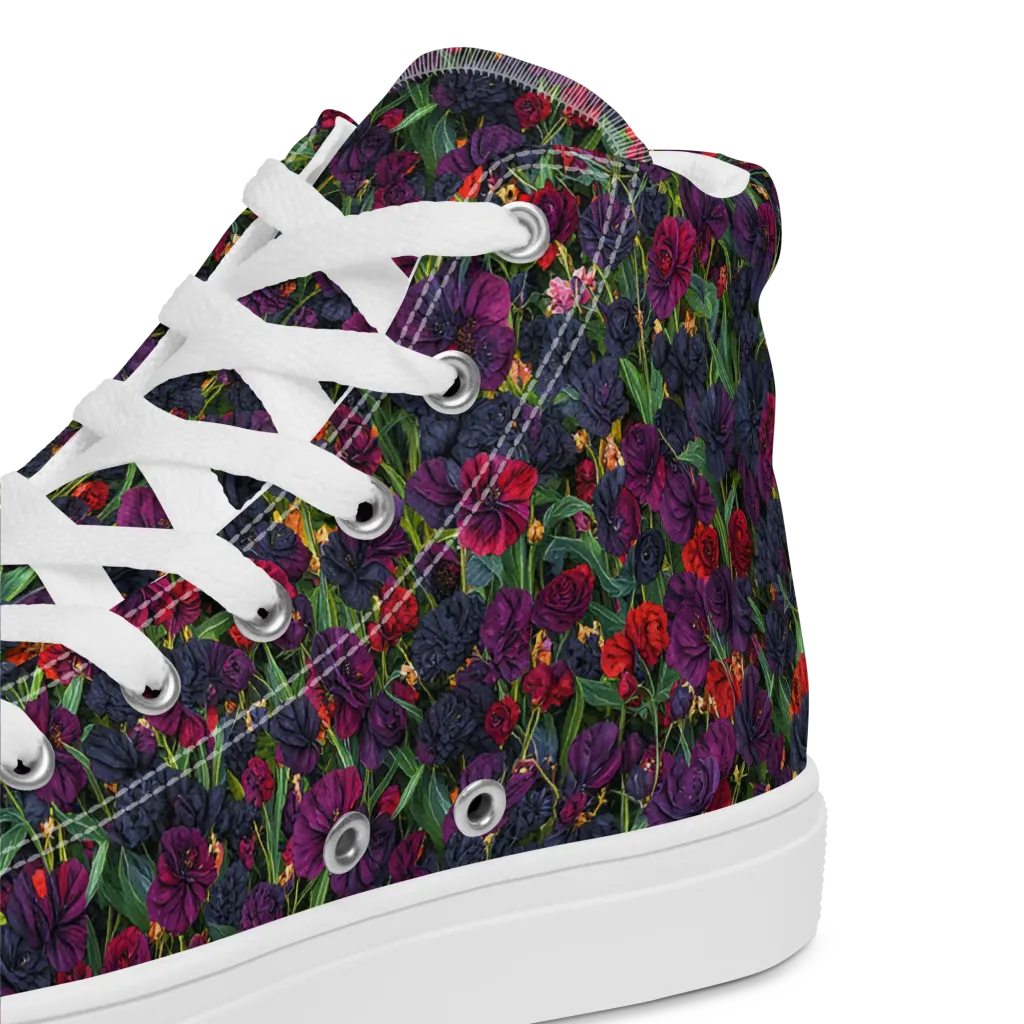 Velvet Nocturne on Men's High Top Canvas Shoes — Product details 2