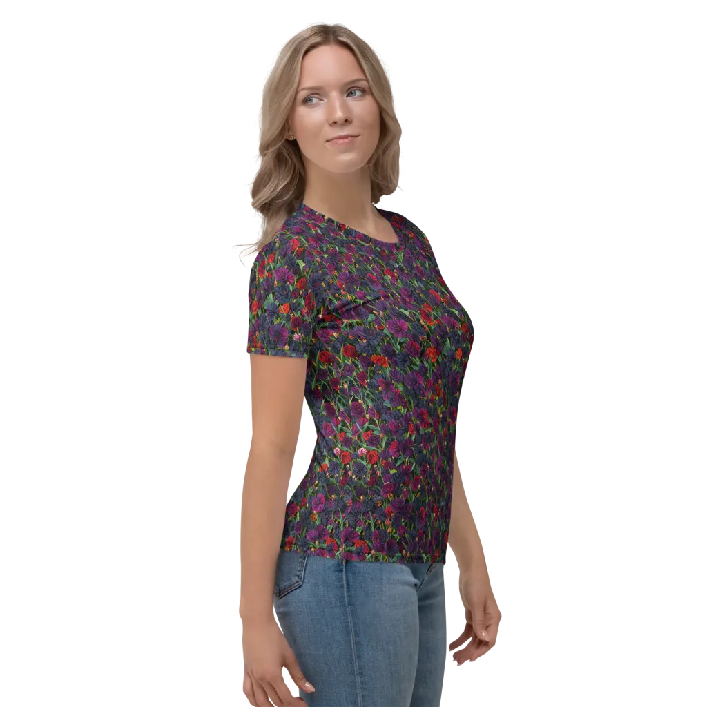 Velvet Nocturne on Women's Crew Neck T-Shirt — Right