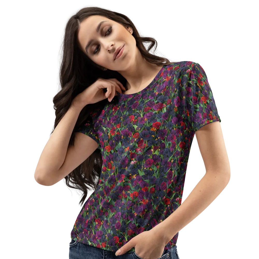 Velvet Nocturne on Women's Crew Neck T-Shirt — Left Front