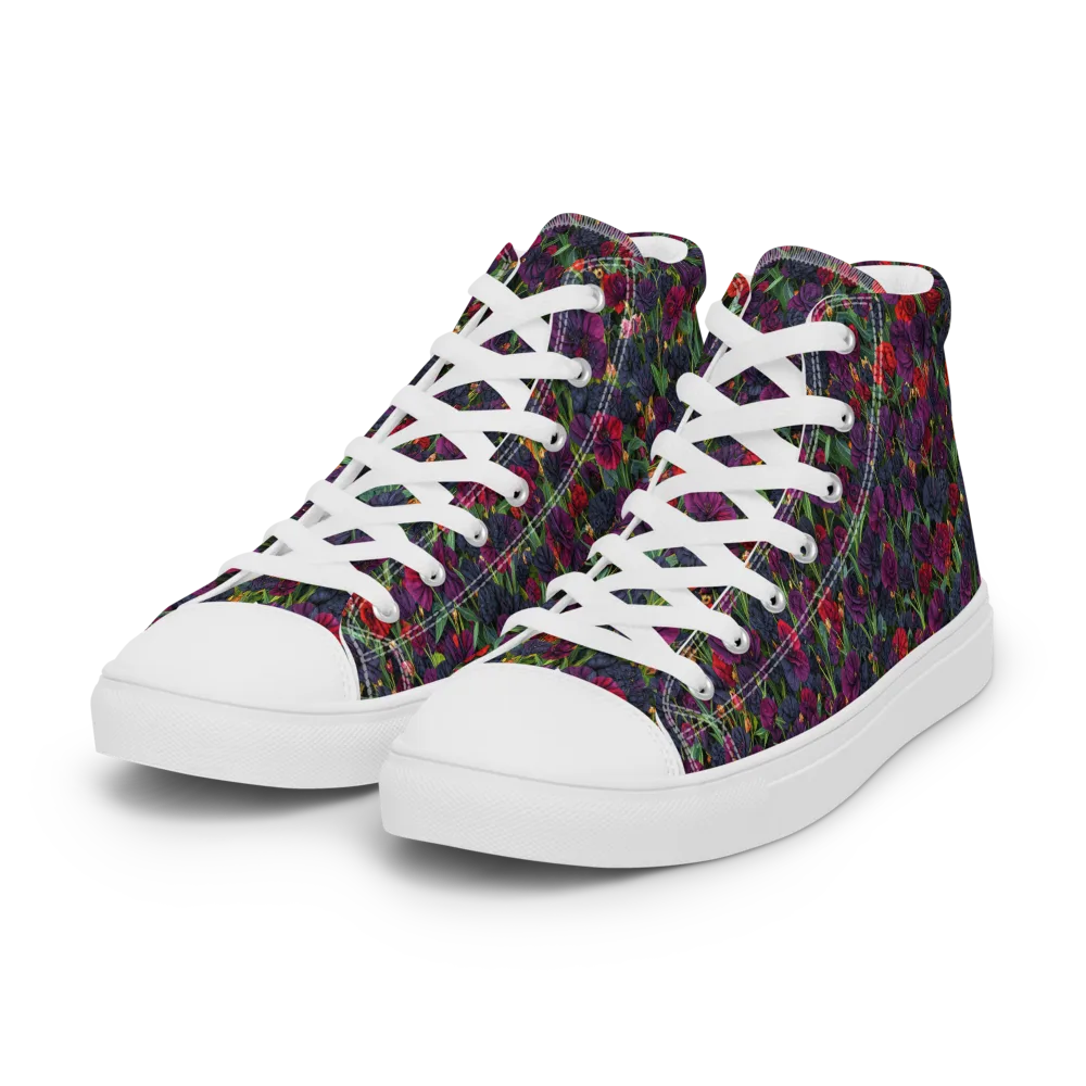 Velvet Nocturne on Women's High Top Canvas Shoes — Left Front