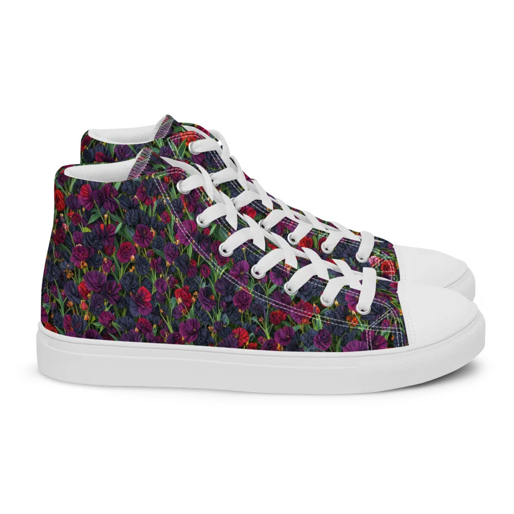 Velvet Nocturne on Women's High Top Canvas Shoes — Right