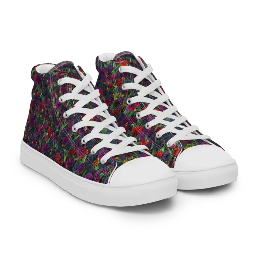 Velvet Nocturne on a Women's High Top Canvas Shoes