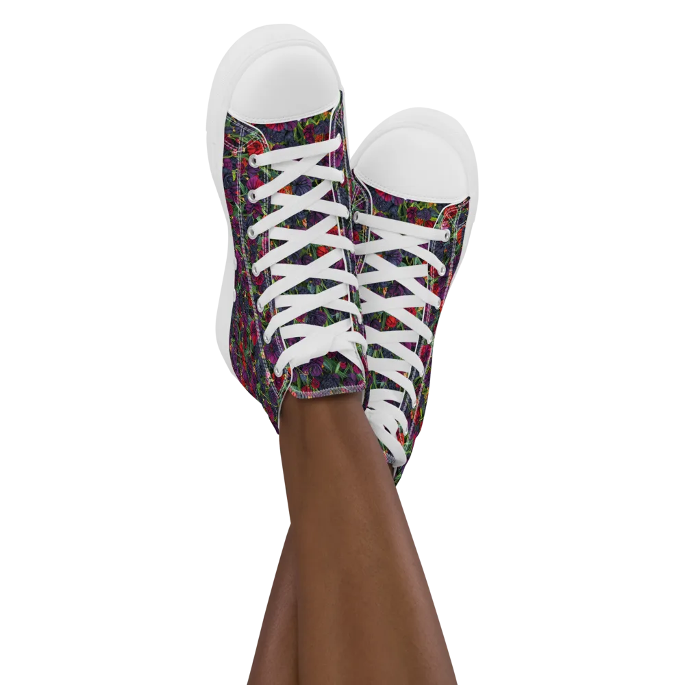 Velvet Nocturne on Women's High Top Canvas Shoes — Front
