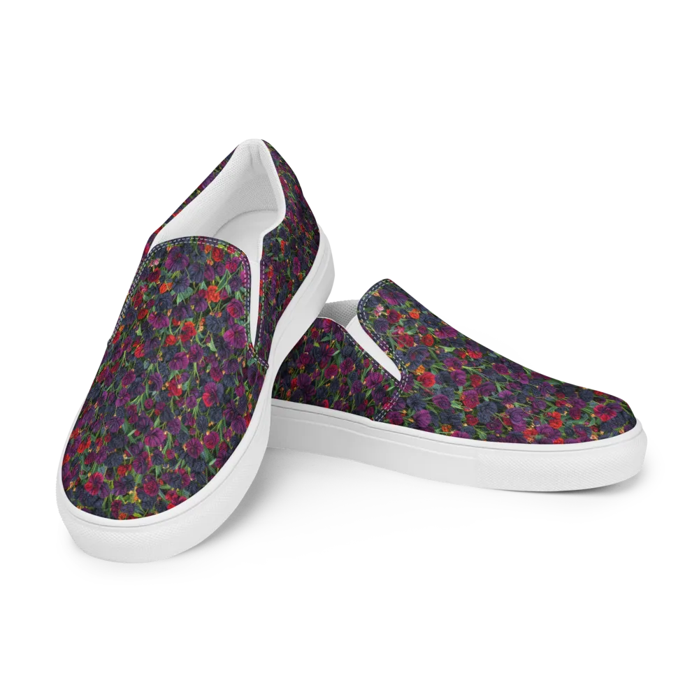 Velvet Nocturne on Men's Slip-On Canvas Shoes — Left Front
