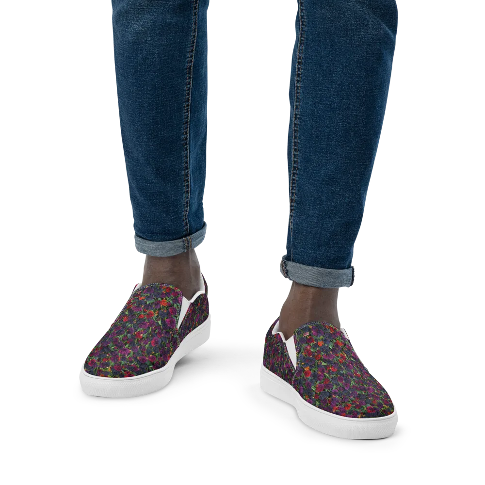 Velvet Nocturne on Men's Slip-On Canvas Shoes — Front