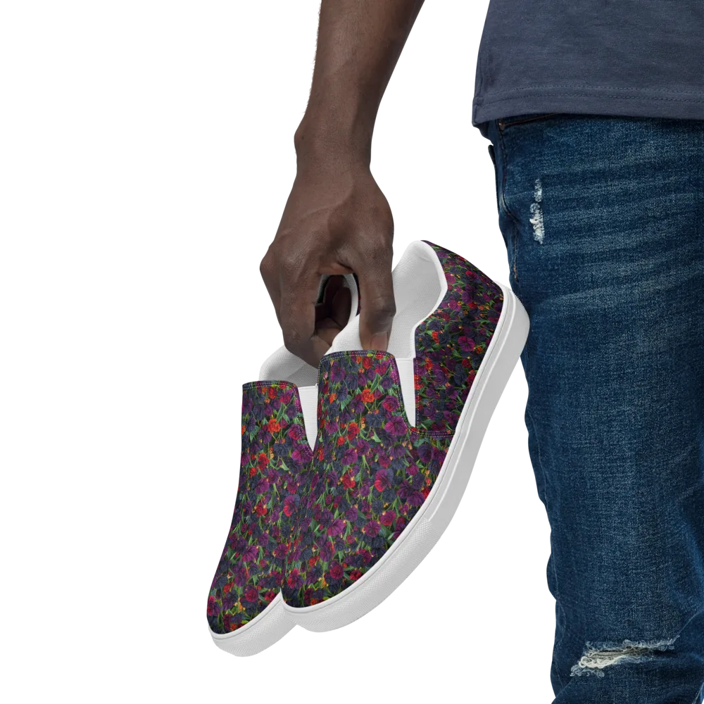 Velvet Nocturne on Men's Slip-On Canvas Shoes — Left Front