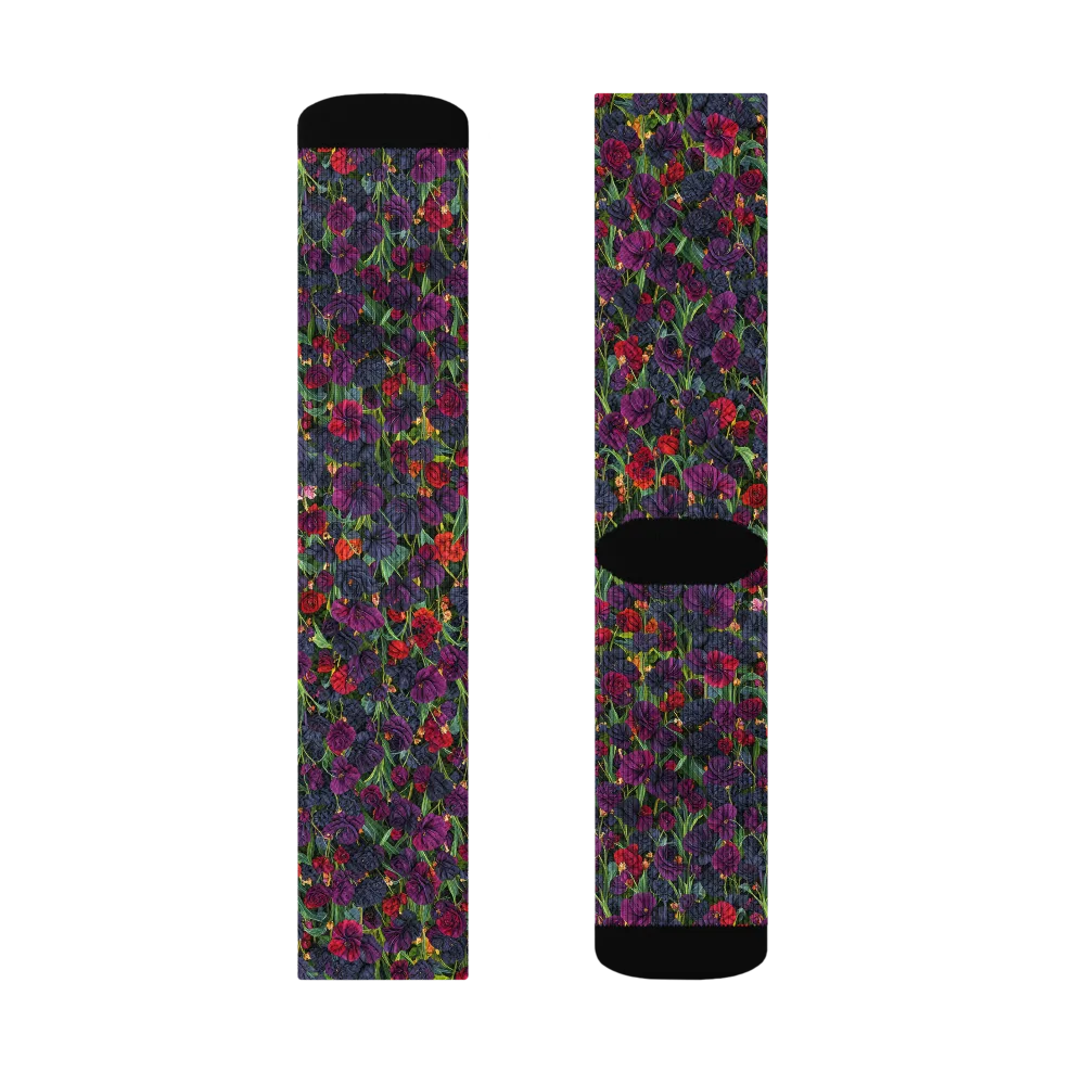 Velvet Nocturne on Socks — Left Sock