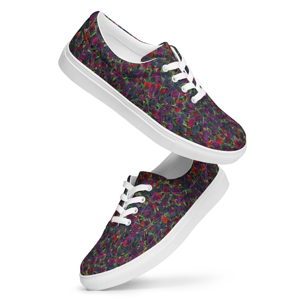 Velvet Nocturne on Men's Lace-Up Canvas Shoes — Front