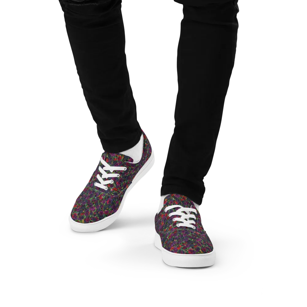 Velvet Nocturne on Men's Lace-Up Canvas Shoes — Front