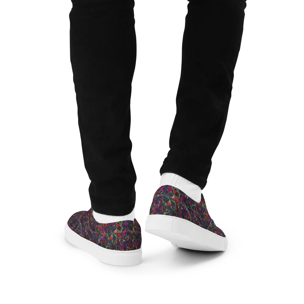Velvet Nocturne on Men's Lace-Up Canvas Shoes — Back