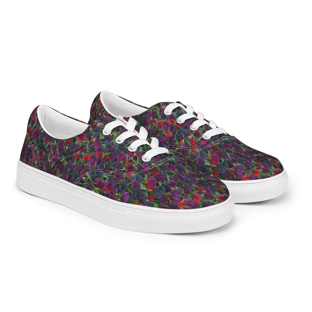 Velvet Nocturne on Men's Lace-Up Canvas Shoes — Right Front