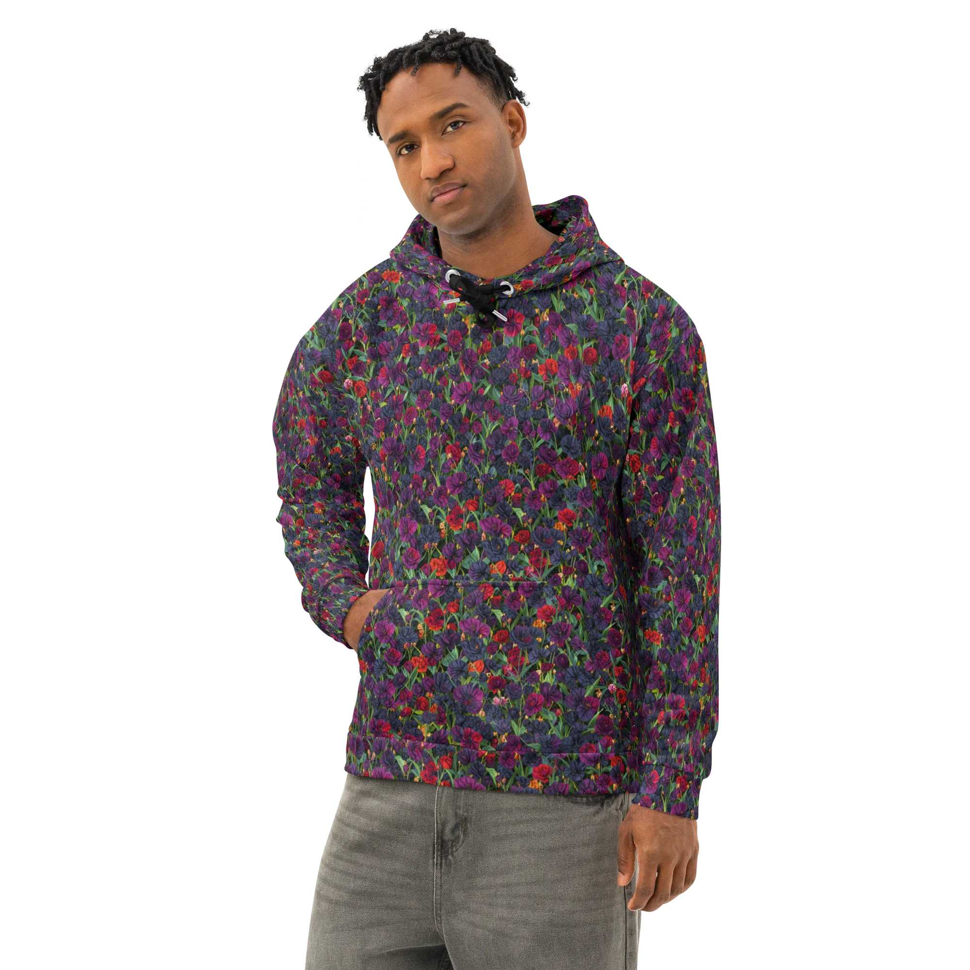 Velvet Nocturne on Cotton Hoodie — Left Front