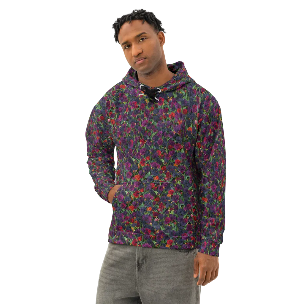 Velvet Nocturne on Cotton Hoodie — Left Front