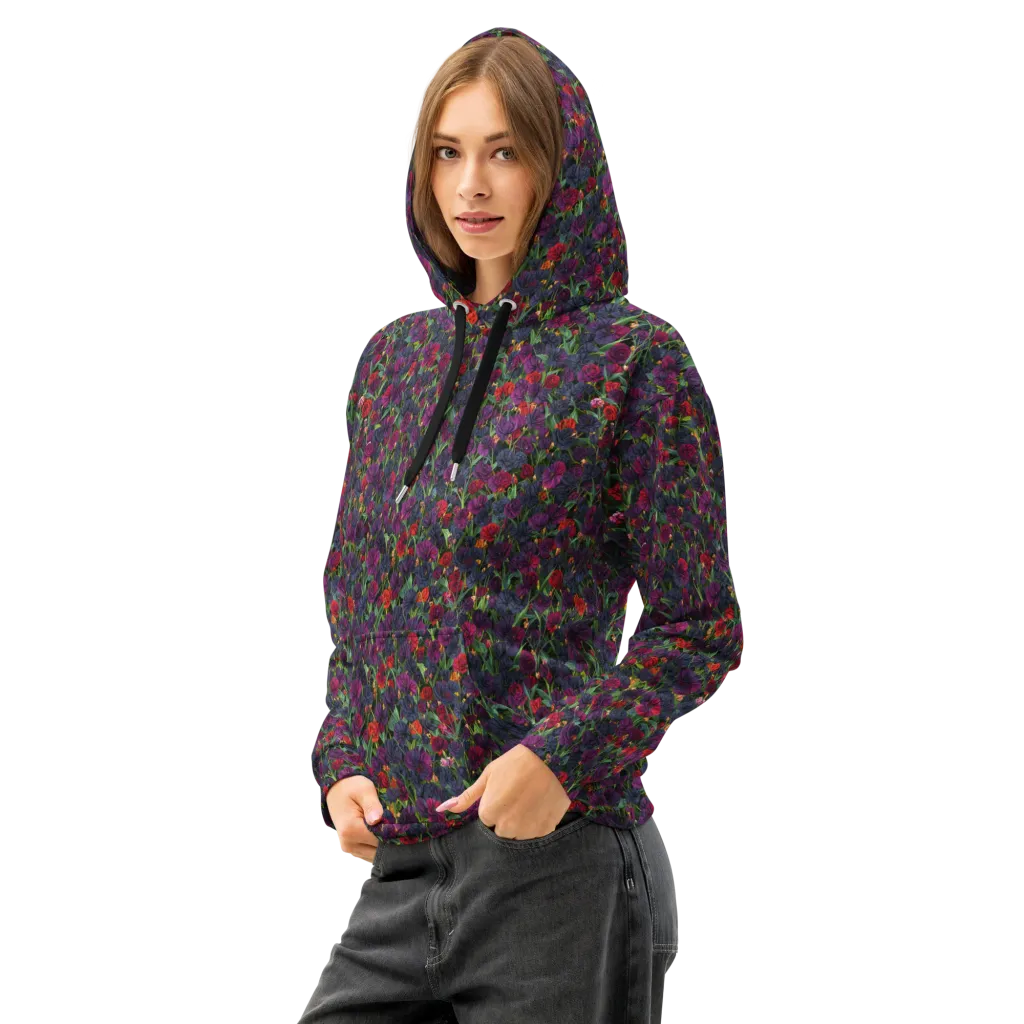 Velvet Nocturne on Cotton Hoodie — Left Front