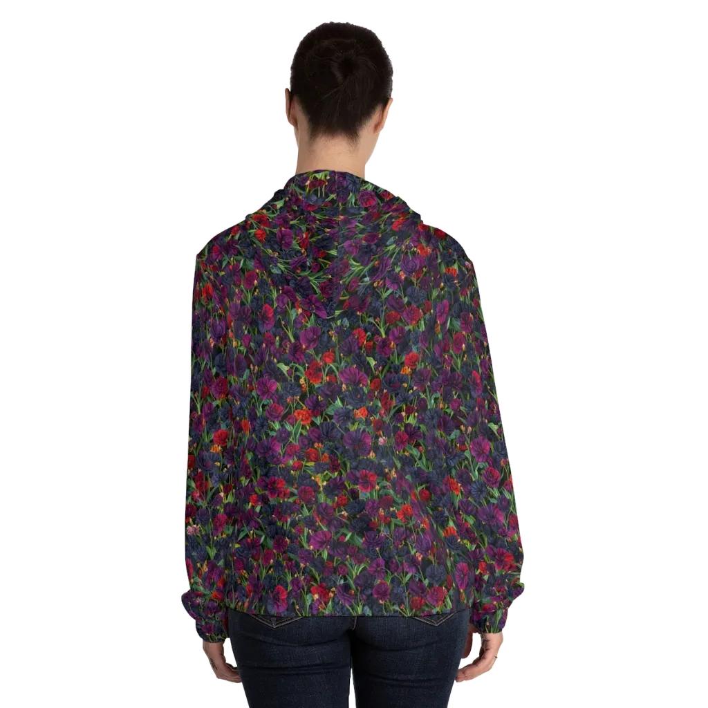 Velvet Nocturne on Women's Full-Zip Hoodie — Back On Person
