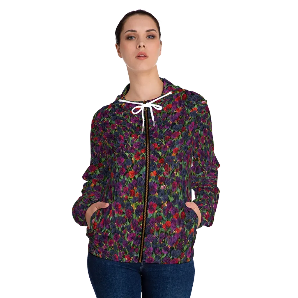 Velvet Nocturne on Women's Full-Zip Hoodie — Front On Person