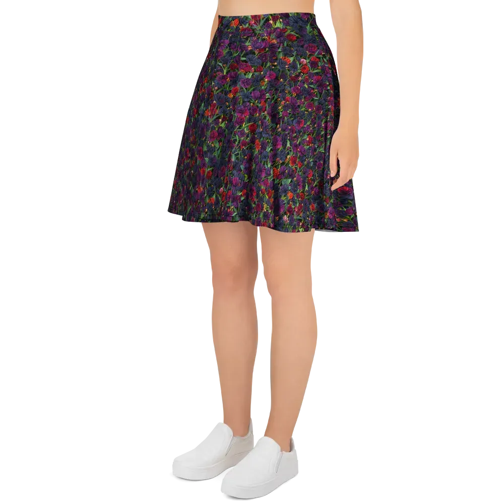 Velvet Nocturne on Skater Skirt — Left