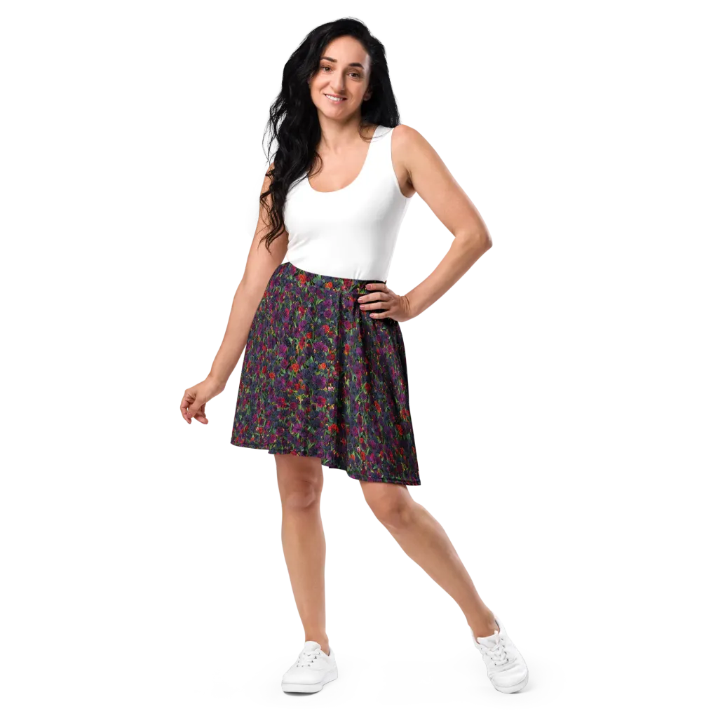 Velvet Nocturne on Skater Skirt — Front