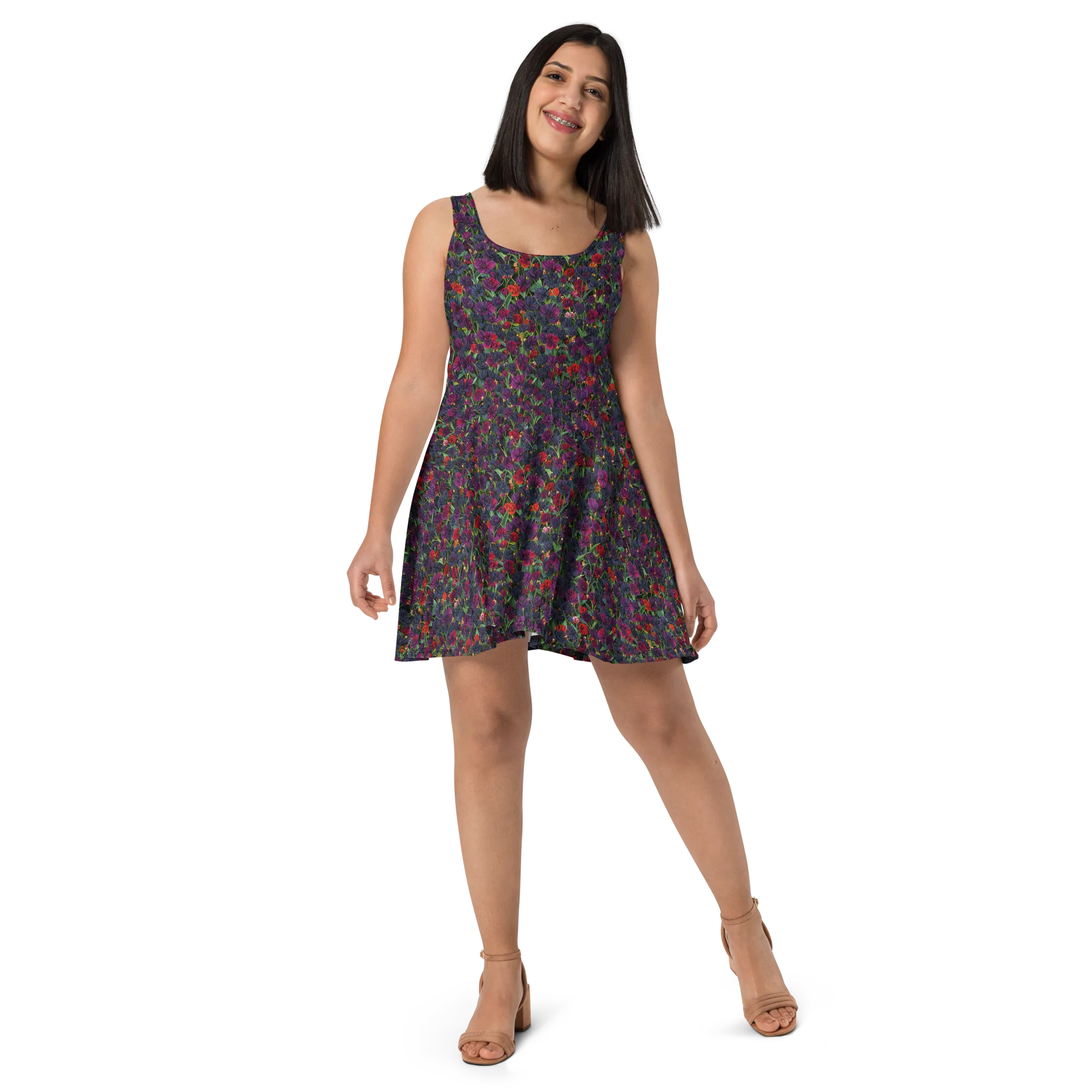 Velvet Nocturne on Skater Dress — Front