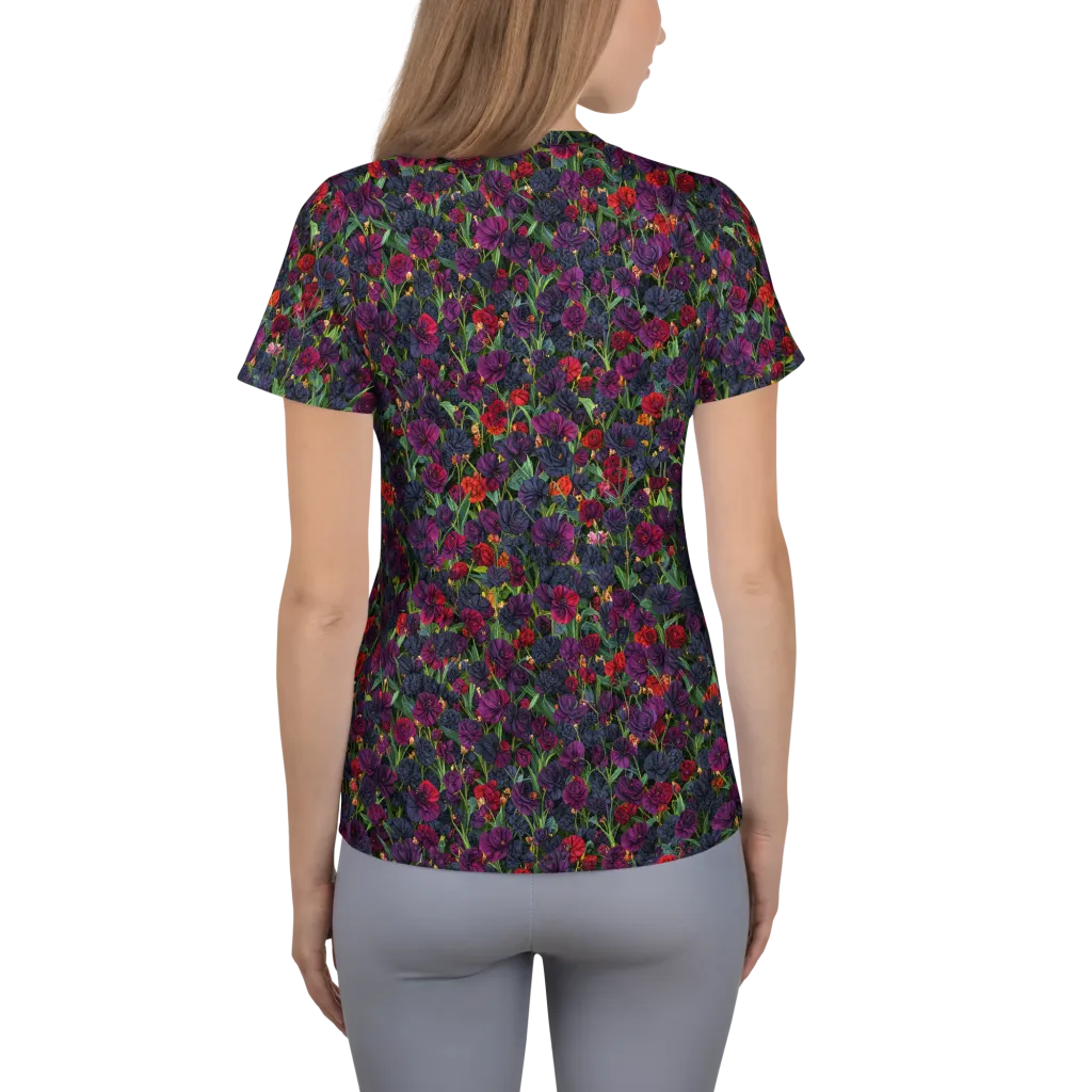 Velvet Nocturne on Women's Athletic T-Shirt — Back