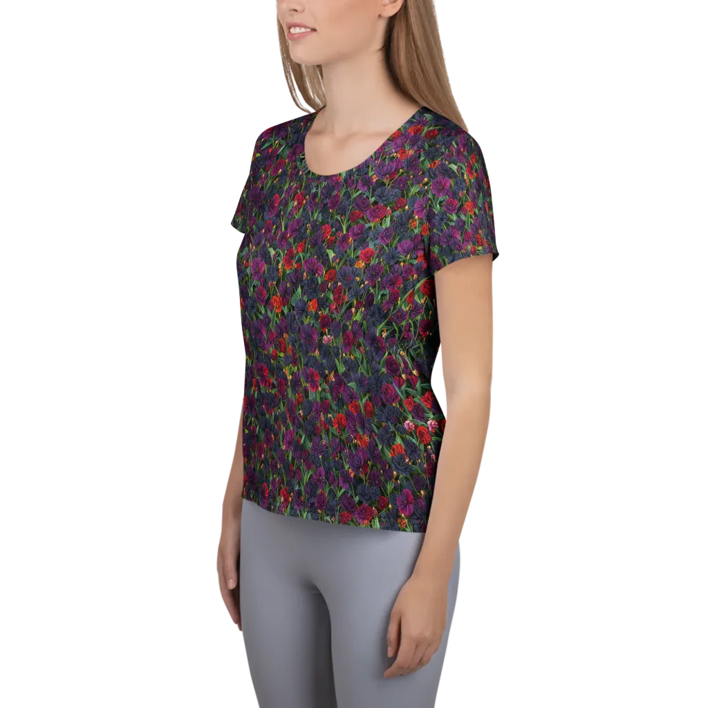 Velvet Nocturne on Women's Athletic T-Shirt — Left