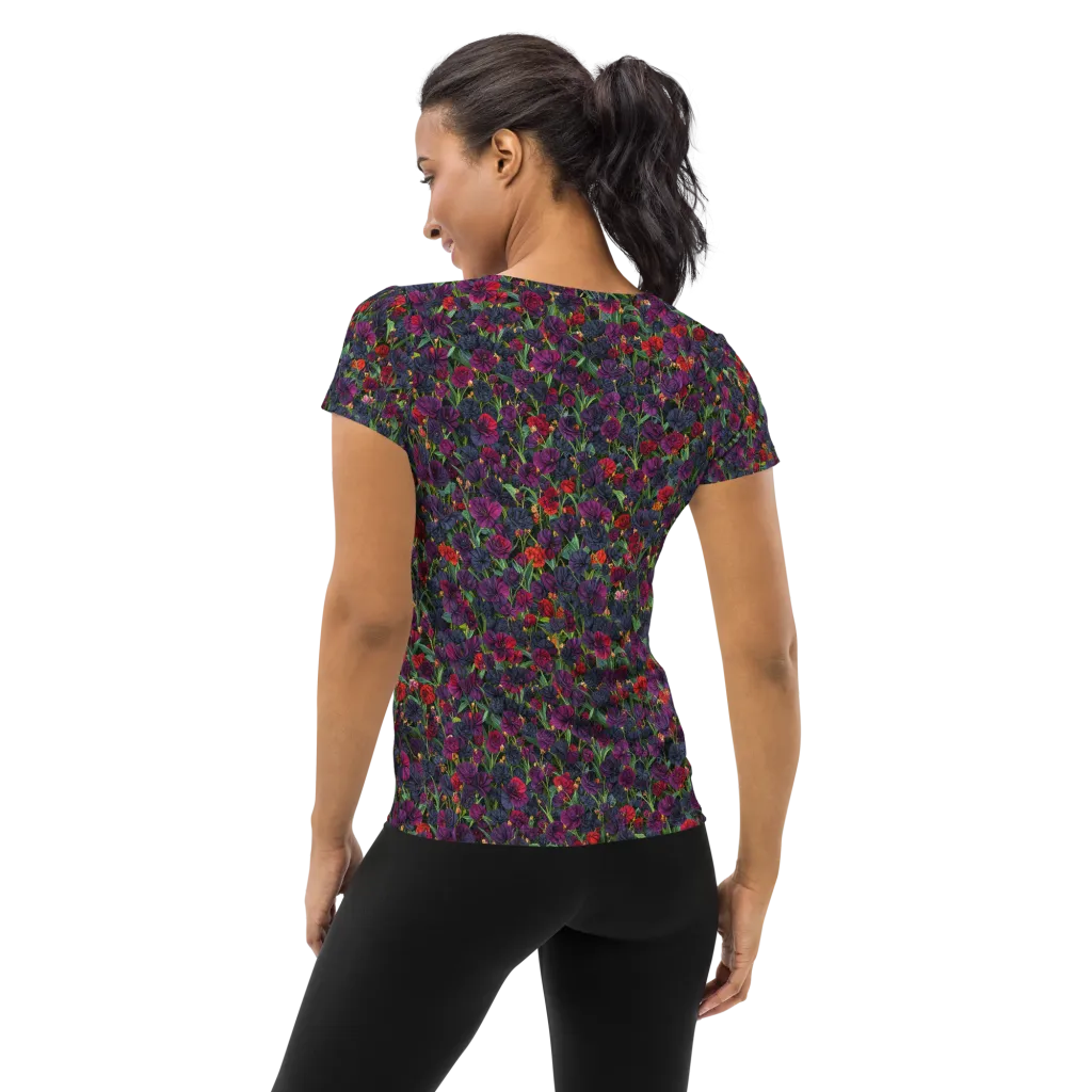 Velvet Nocturne on Women's Athletic T-Shirt — Back