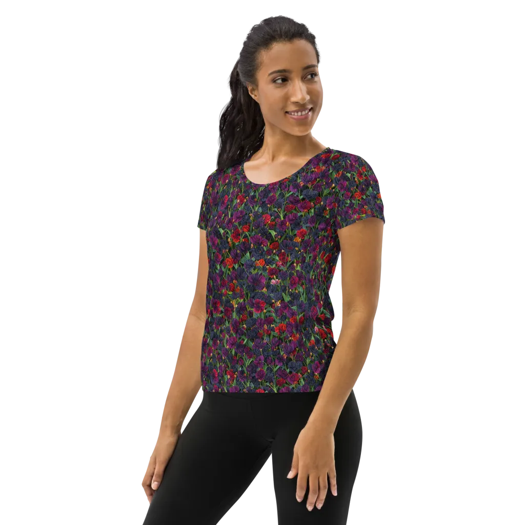 Velvet Nocturne on Women's Athletic T-Shirt — Left