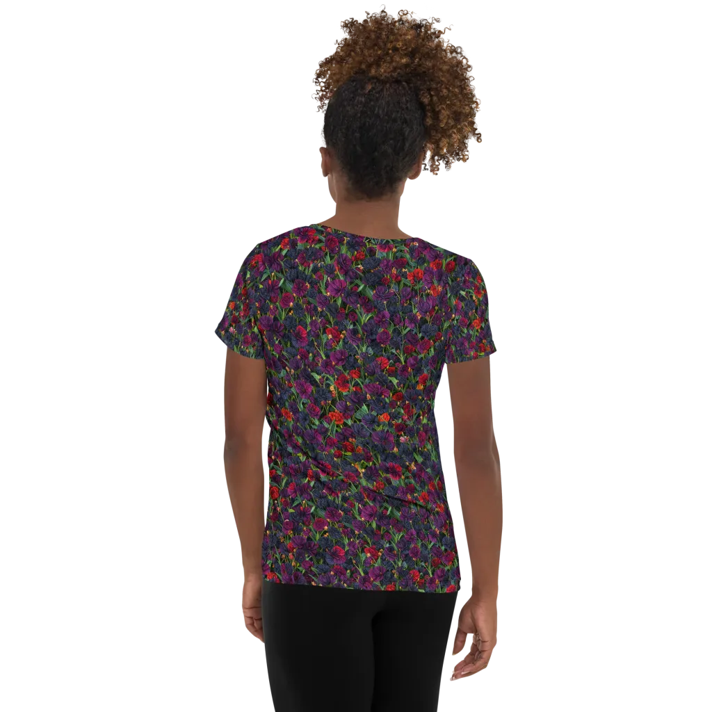 Velvet Nocturne on Women's Athletic T-Shirt — Back