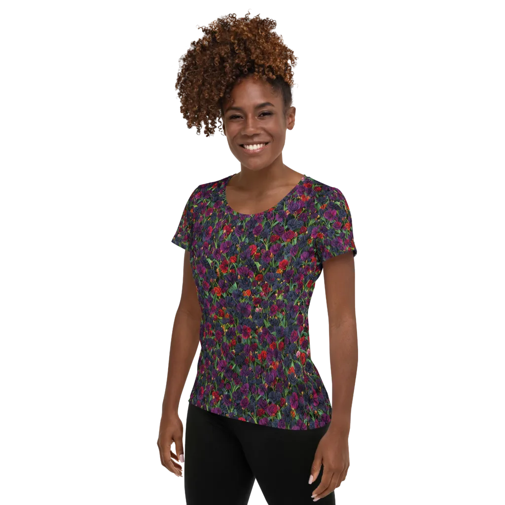 Velvet Nocturne on Women's Athletic T-Shirt — Left