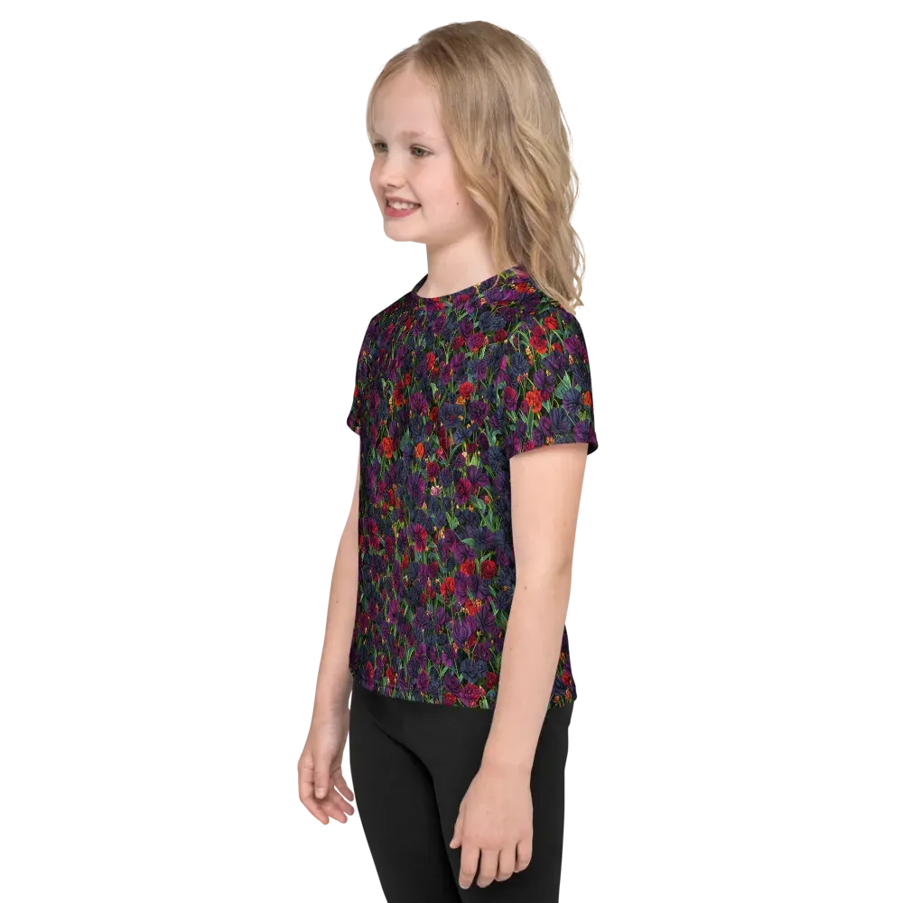 Velvet Nocturne on Kids Crew Neck T-Shirt — Left