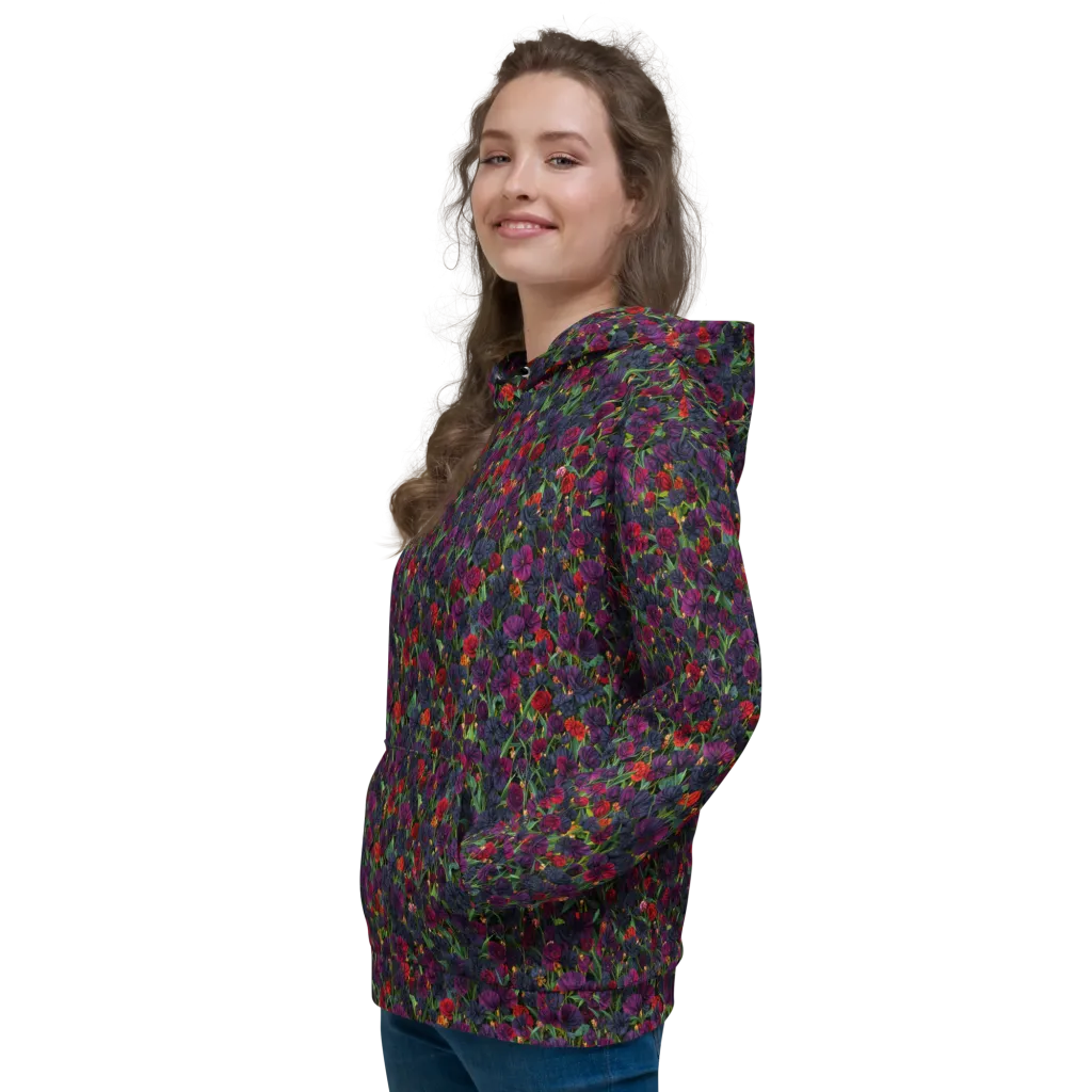 Velvet Nocturne on Hoodie — Left