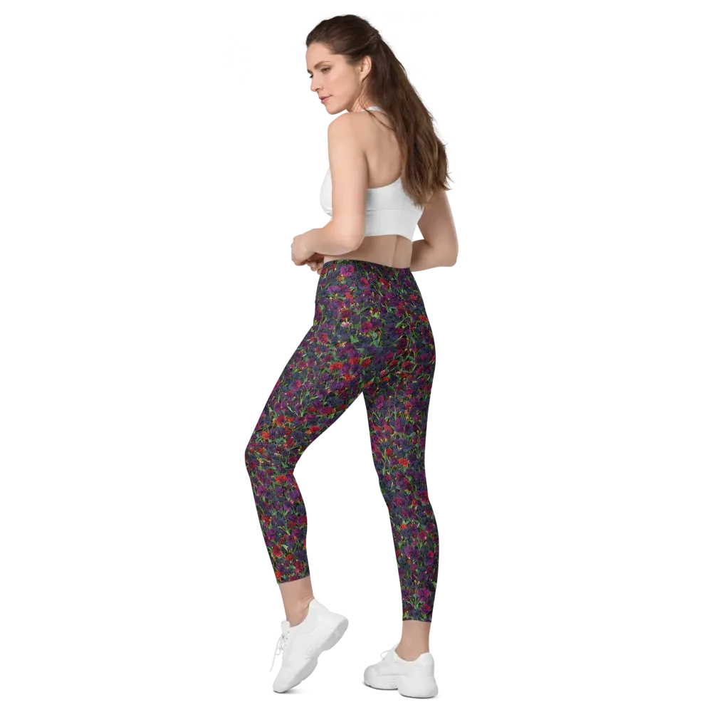 Velvet Nocturne on Leggings with Pockets — Left Back